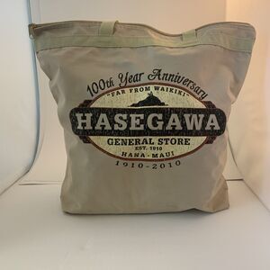 Hasegawa General Store Tote Bag Zippered 100th year Anniversary 2010 Hana Maui